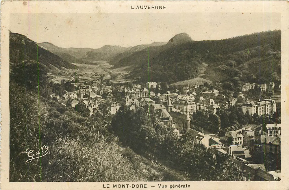 Le Mont-Dore — Vista geral — L'Auvergne — J. Gouttefanges, editor, n° 1531 - Frente