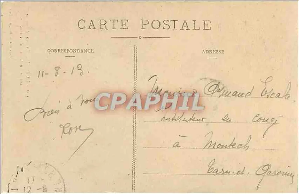 La Forie — Der Große Felsen auf der Straße nach Valcivières — Papeterie L. Boy, Ambert - Rückseite