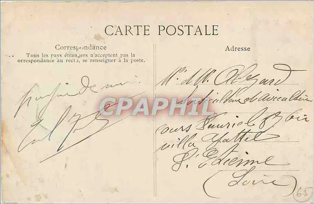 O Cume do Puy-de-Dôme — vista panorâmica com duas mulheres e um cachorro — editor L'Auvergne Pittoresque, n° 3435 - Verso