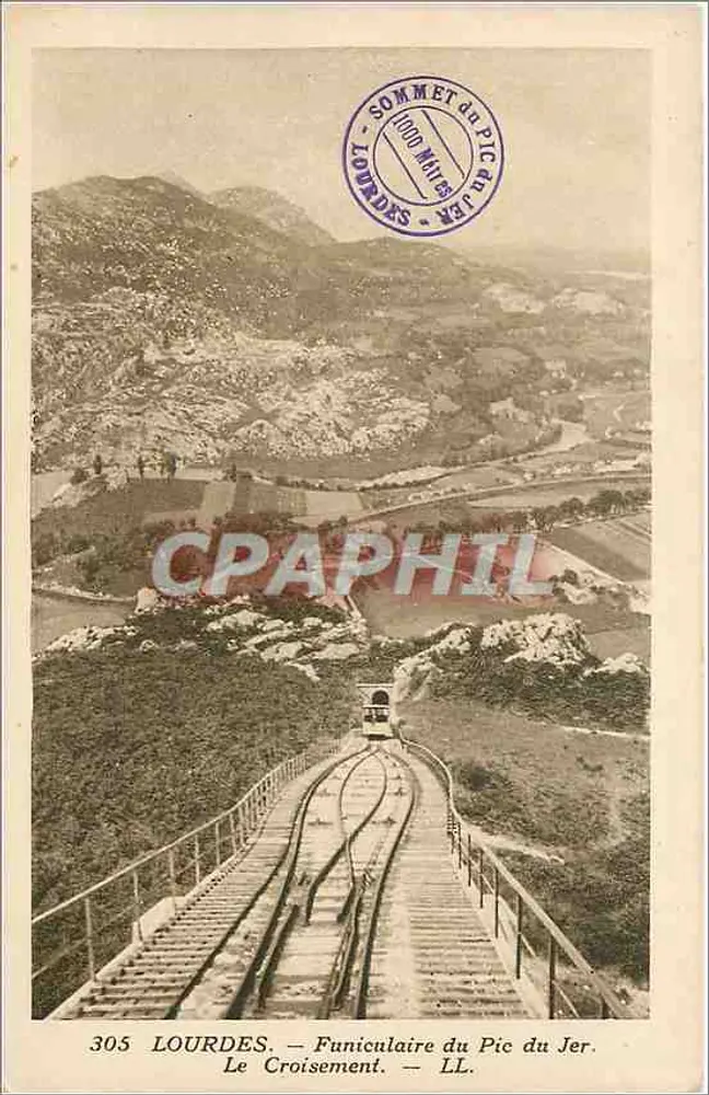 Lourdes — Funiculaire du Pic du Jer — Le Croisement — LL. n°305 - Recto