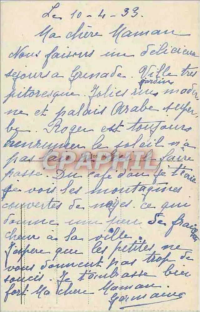 Granada — Gran Vía — editor desconhecido, n° 62 - Verso