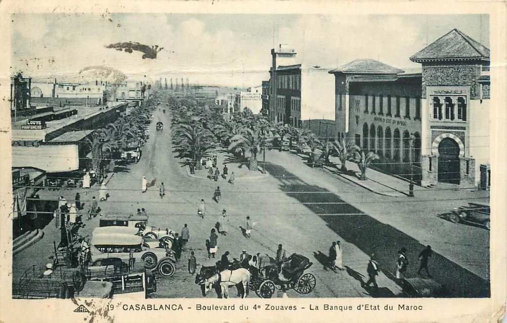 Casablanca - Boulevard du 4e Zouaves - Die Bank von Marokko — veröffentlicht von Louys - Vorderseite