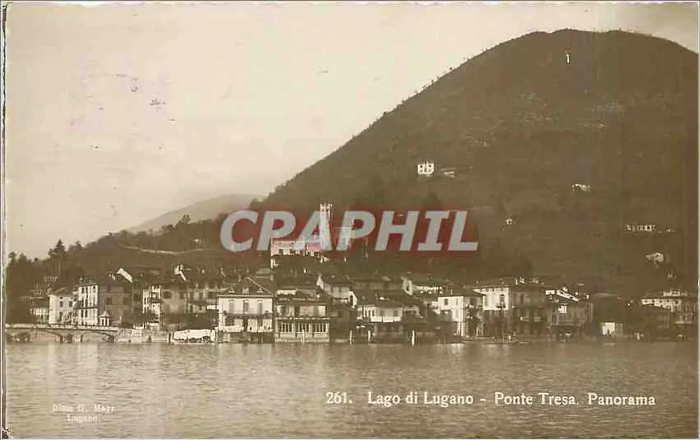 Lago di Lugano - Ponte Tresa. Panorama — Ditta G. Mayer, Lugano, n° 261 - Recto