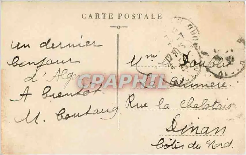Alger — Die Kathedrale und das Winterpalast des Gouverneurs — Édit. A.F. - Rückseite