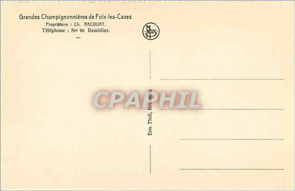 Sabbath-Halle — nach der Legende tanzten die Hexen hier ihre Lieblingstänze — Ch. Racourt, Folx-les-Caves - Rückseite