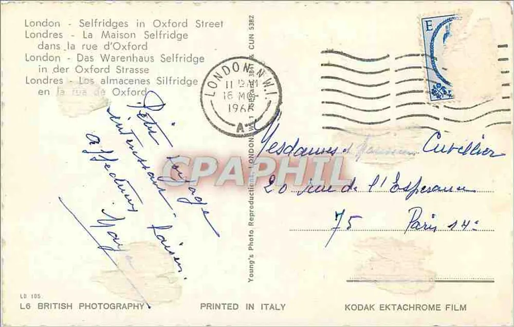 London - Selfridges w ulicy Oxford St. — Young's Photo Reproductions — nr LB 105 - Rewers