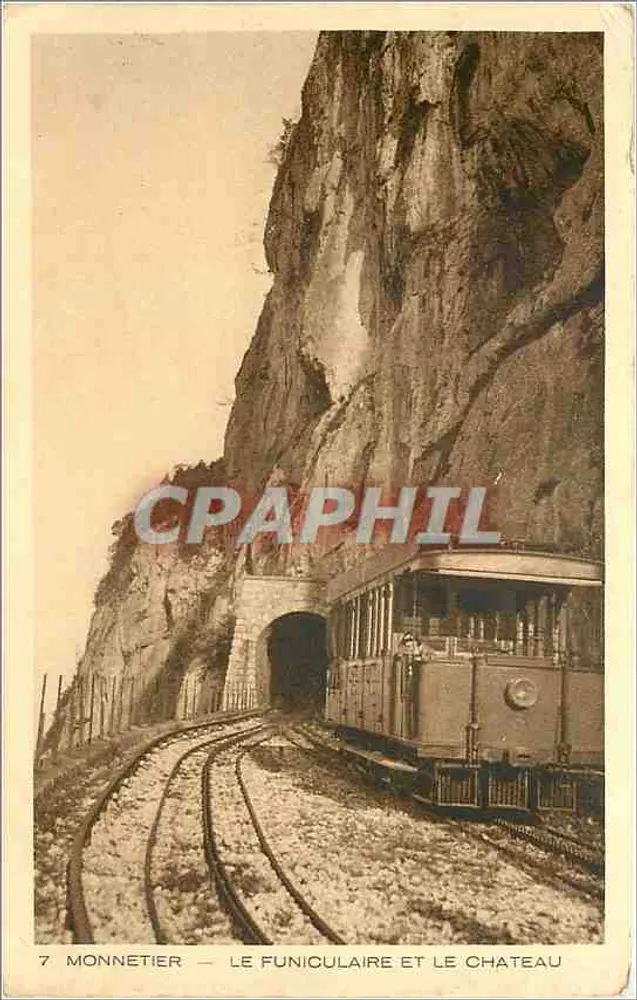 Monnetier — Le funiculaire et le château — Imprimerie de Monnetier, n°7 - Frente