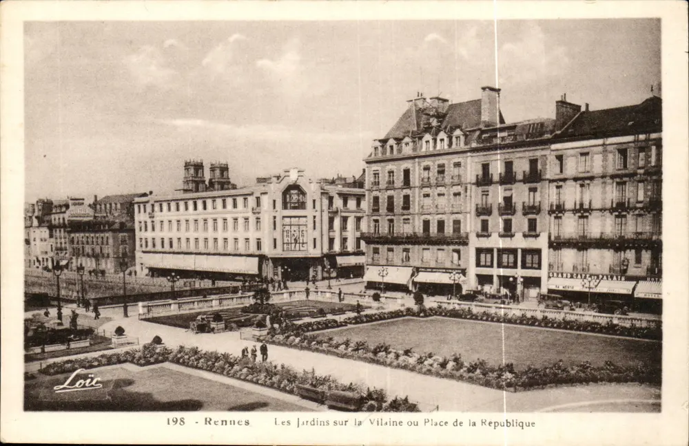 Rennes - Les Jardins sur la Vilaine oder Place de la République — Verleger Loïc, n° 198 - Vorderseite
