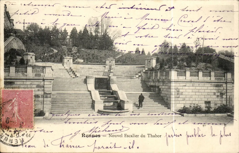 Rennes — Novo Escalier do Thabor — jardim público mais belo da França - Frente