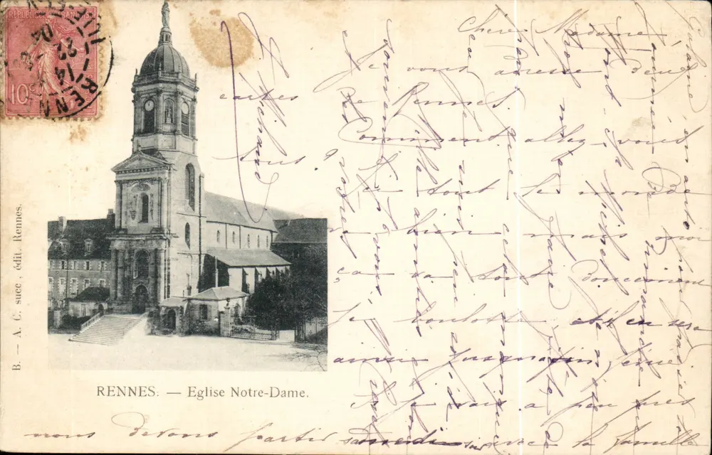 Rennes — Igreja de Nossa Senhora — B. A. C. succ. édit. Rennes - Frente