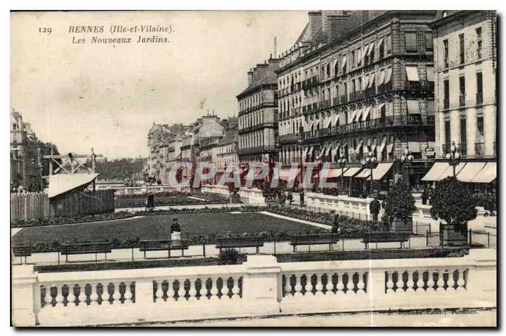 Rennes (Ille-et-Vilaine). Os Novos Jardins — J. Soult, Editor, Rennes. - Frente