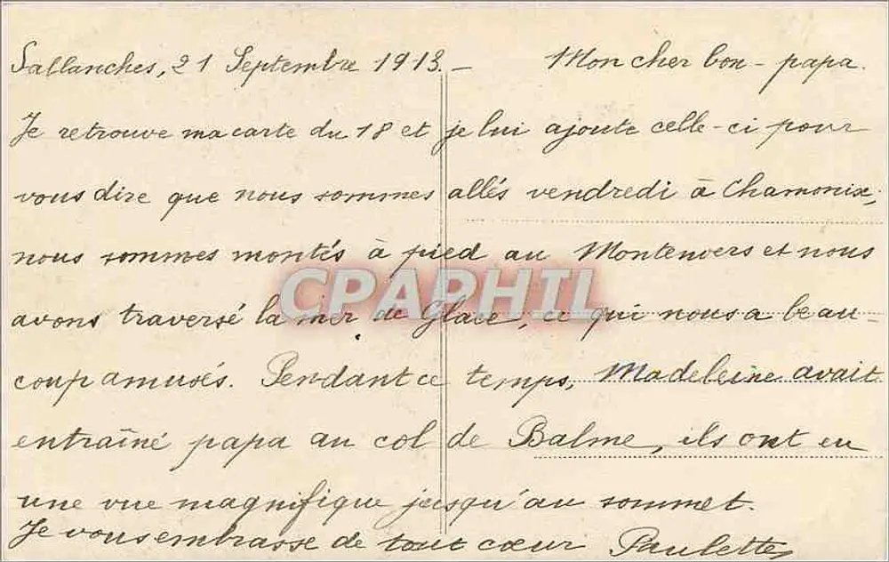 Sallanches — El Évaux y las Cuatro Cabezas — LL. N°17 - Reverso