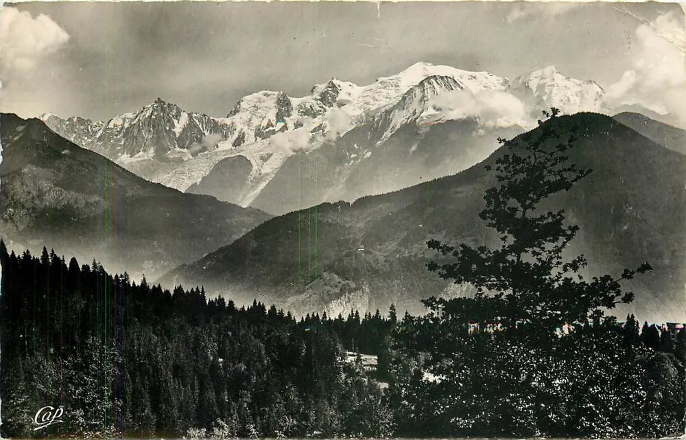 Mont Blanc — view from the Assy Plateau — C.A.P. (55) Béal-Photo - Front