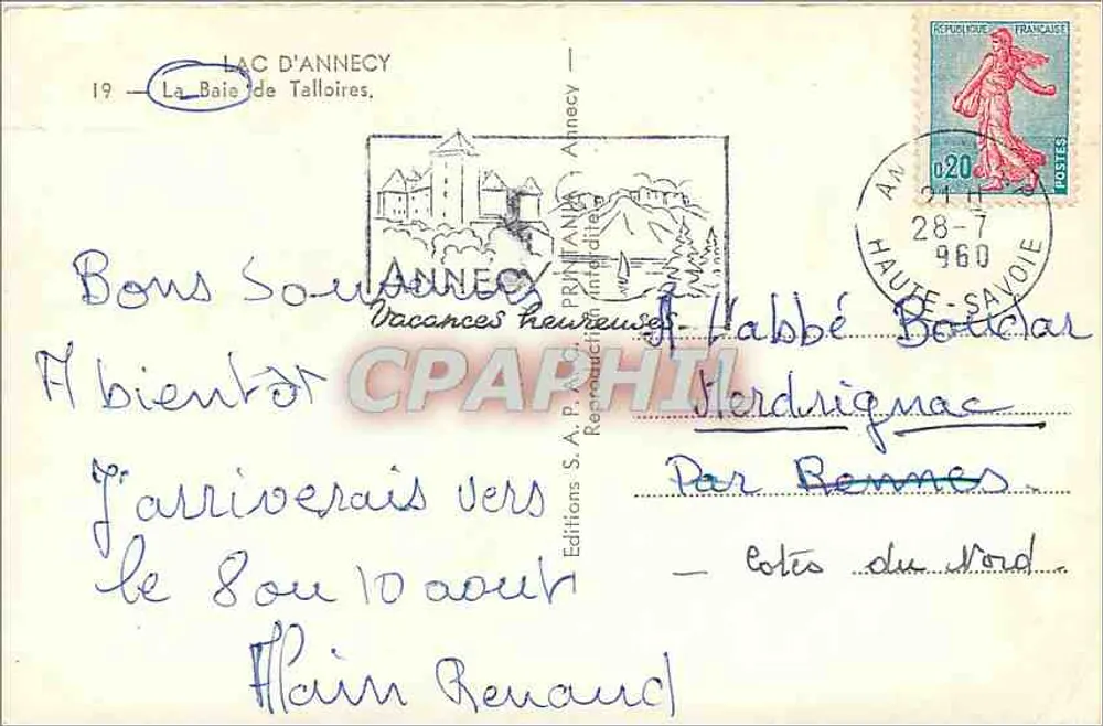 Lac d'Annecy — La Baie de Talloires — Éditions S.A.P. Annecy - Verso