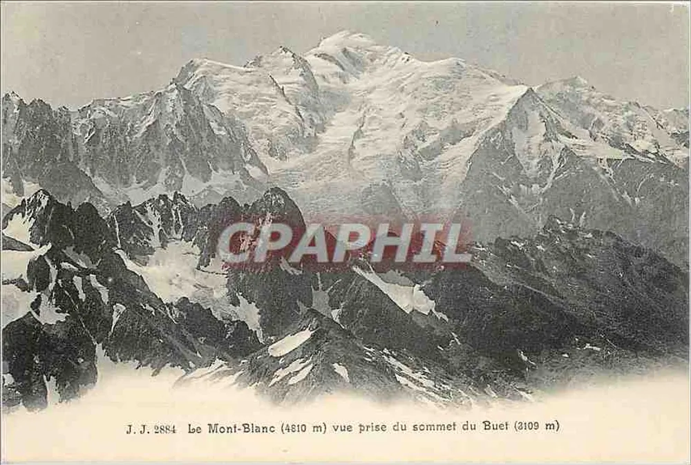 Mont-Blanc (4810 m) Ansicht vom Gipfel des Buet (3109 m) — J.J. 2884 — Verlag Juillien frères, Tignes - Vorderseite