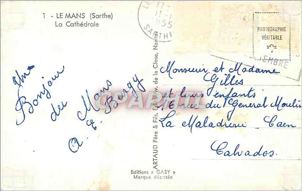 Le Mans (Sarthe) — A Catedral — Edições Gaby - Verso