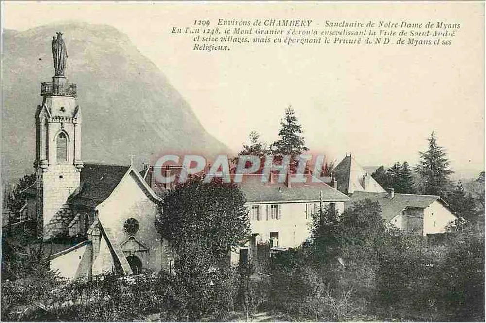 Um CHAMBERY — Wallfahrtskirche Notre-Dame de Myans — Verlag Béco, n°1290 - Vorderseite