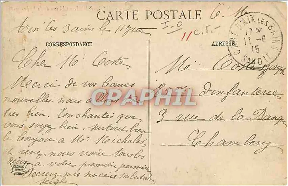 Aix-les-Bains — Château de la Roche-du-Roi — éditeur C. Ma - Verso