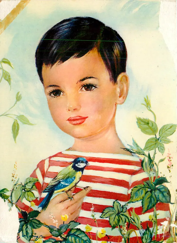 Criança com pássaro — Petits Garçons de France — Edição Jean Dufour, n°145 - Frente