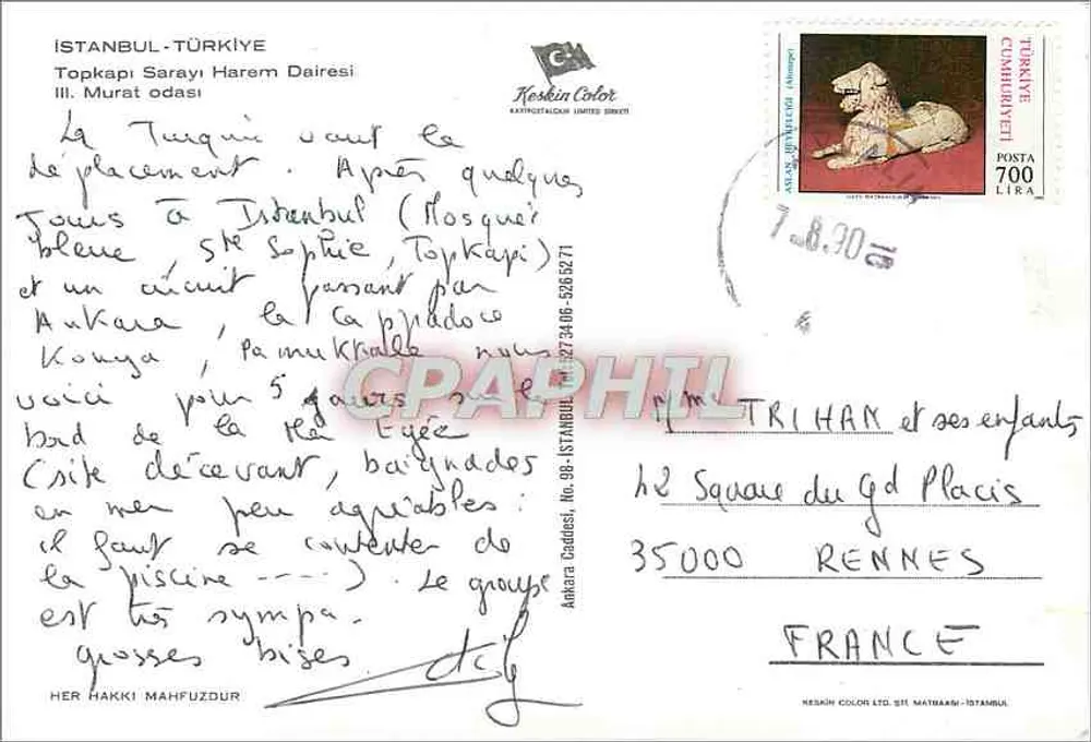 Istanbul - Topkapı Sarayı Harem Dairesi — éditeur Keskin Color, n° 09 - Verso