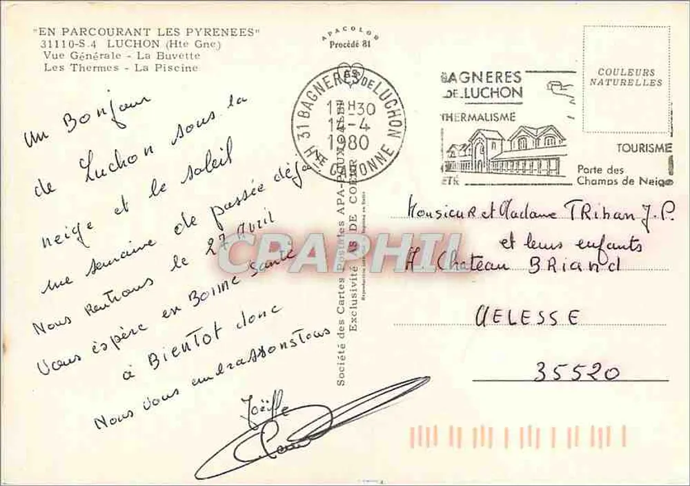 Lucchon - Rainha dos Pirineus — Sociedade das Cartas Postais de Apacolos, n° 31110-8.4 - Verso