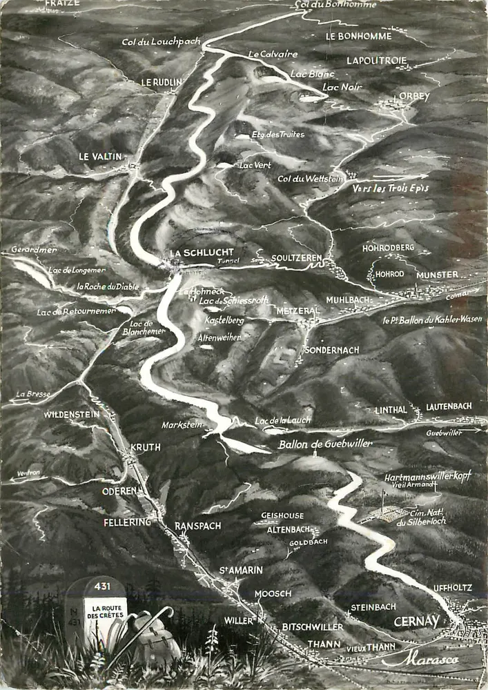 Route des Crêtes — Col du Bonhomme — Éd. d'Art Marasco, n° 431 - Vorderseite
