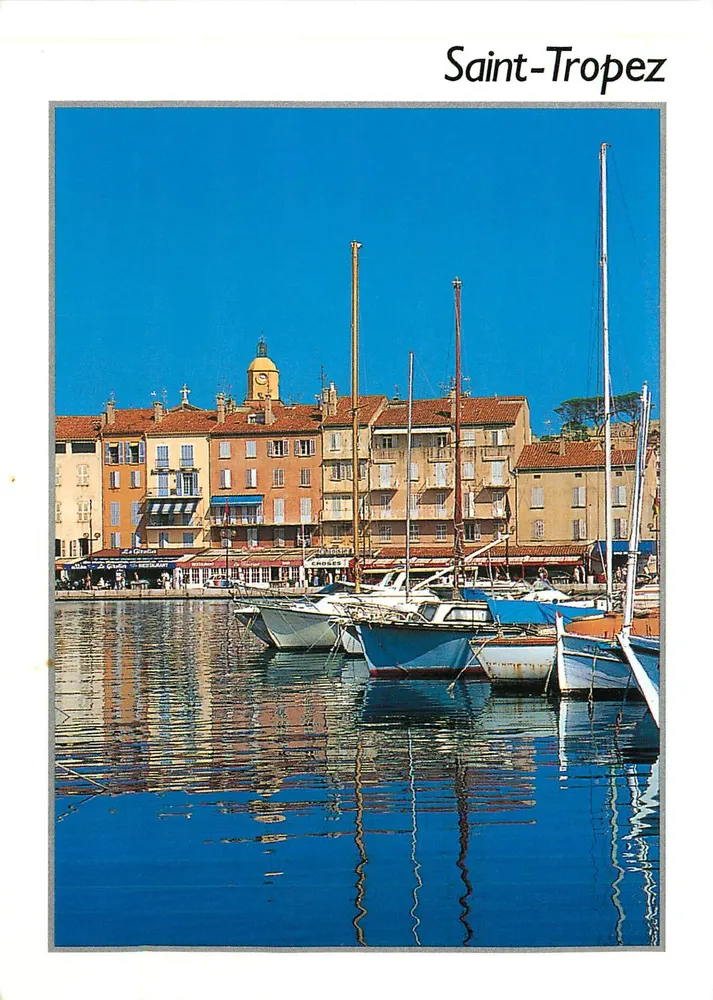 Saint-Tropez — Porto com barcos e edifícios coloridos — Foto J.-P. Sounier - Frente