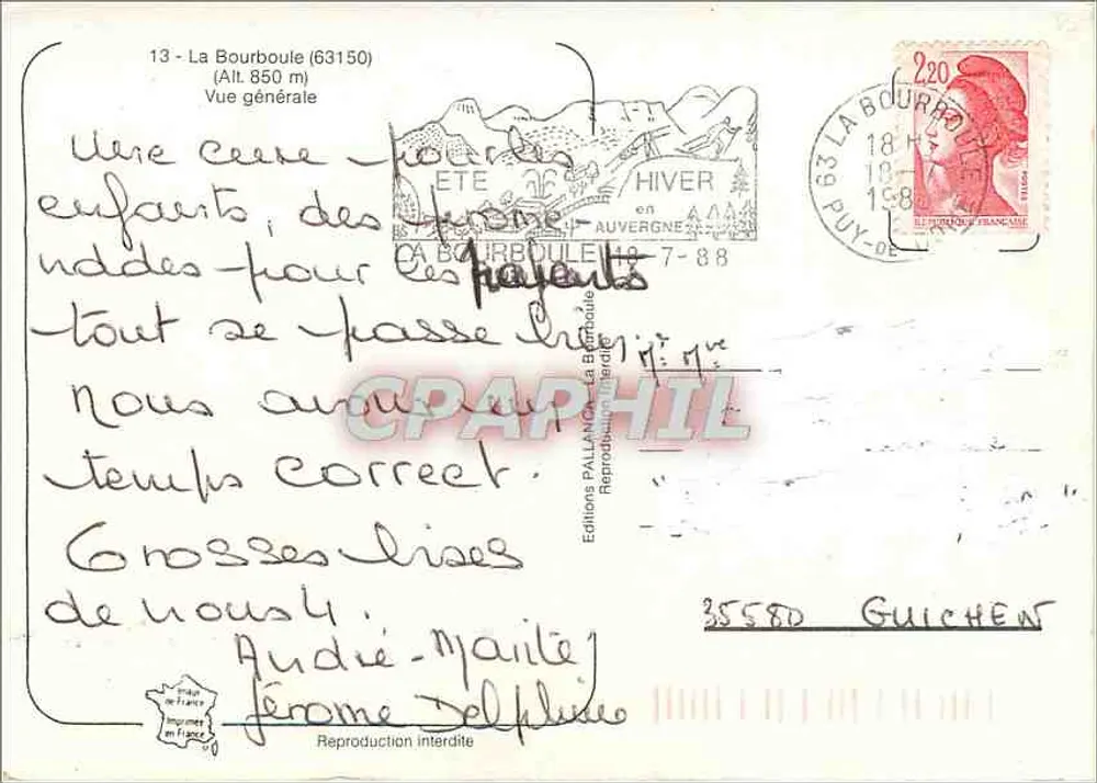La Bourboule — Vista geral — Edições Dallang - Verso