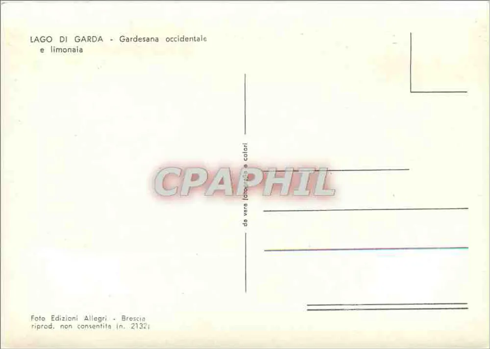 Lago di Garda - Gardesana occidentale et limonaia — Éditions Allegri, n° 2132 - Verso