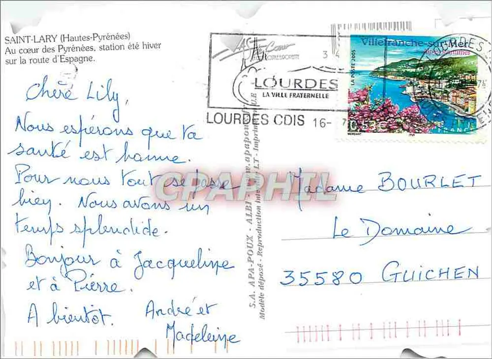 Saint-Lary — Winterstation — SA. APA-POUX - Rückseite