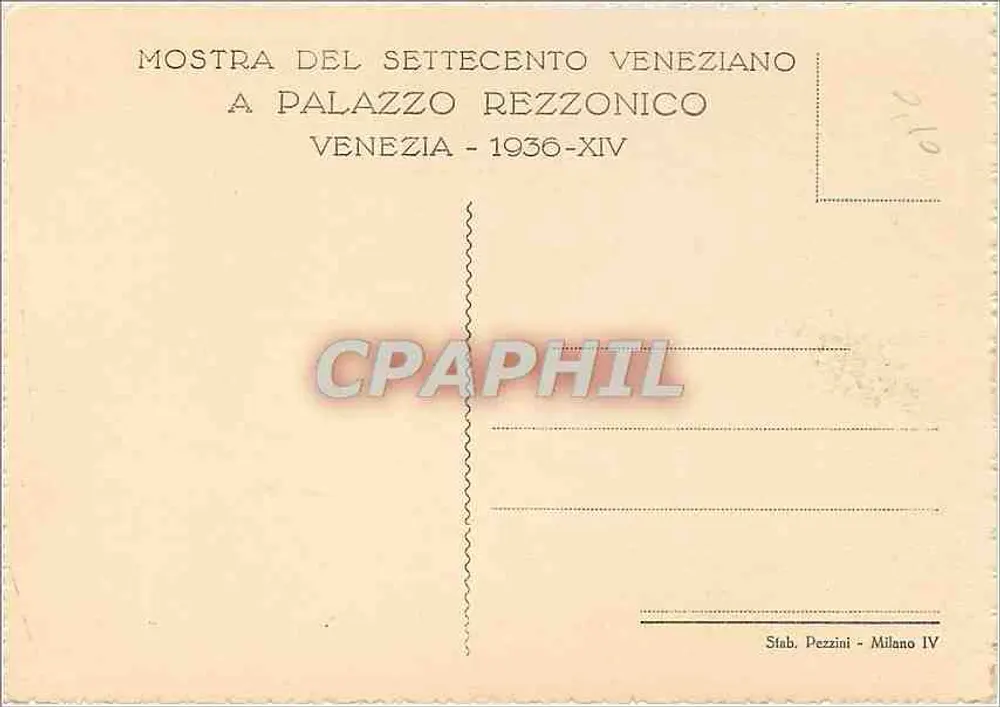 Venedig - Martyrium der heiligen Agatha - G. B. Tiepolo - Ausstellung der venezianischen Kunst des 18. Jahrhunderts - 1936-XIV - Rückseite