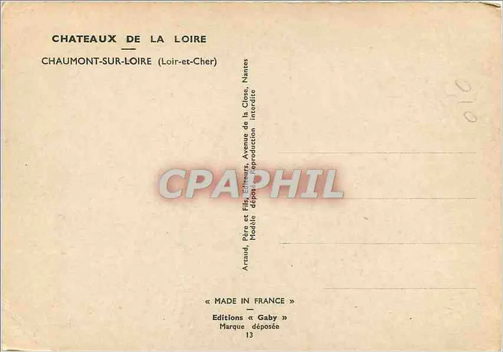 Castelos da Loire — Chaumont-sur-Loire (Loir-et-Cher) — Edições Gaby - Verso