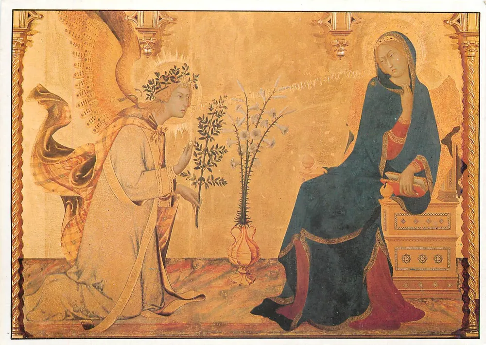 A Anunciação — Simone di Martino, 1333 — Editor: Triptyque, painel central - Frente