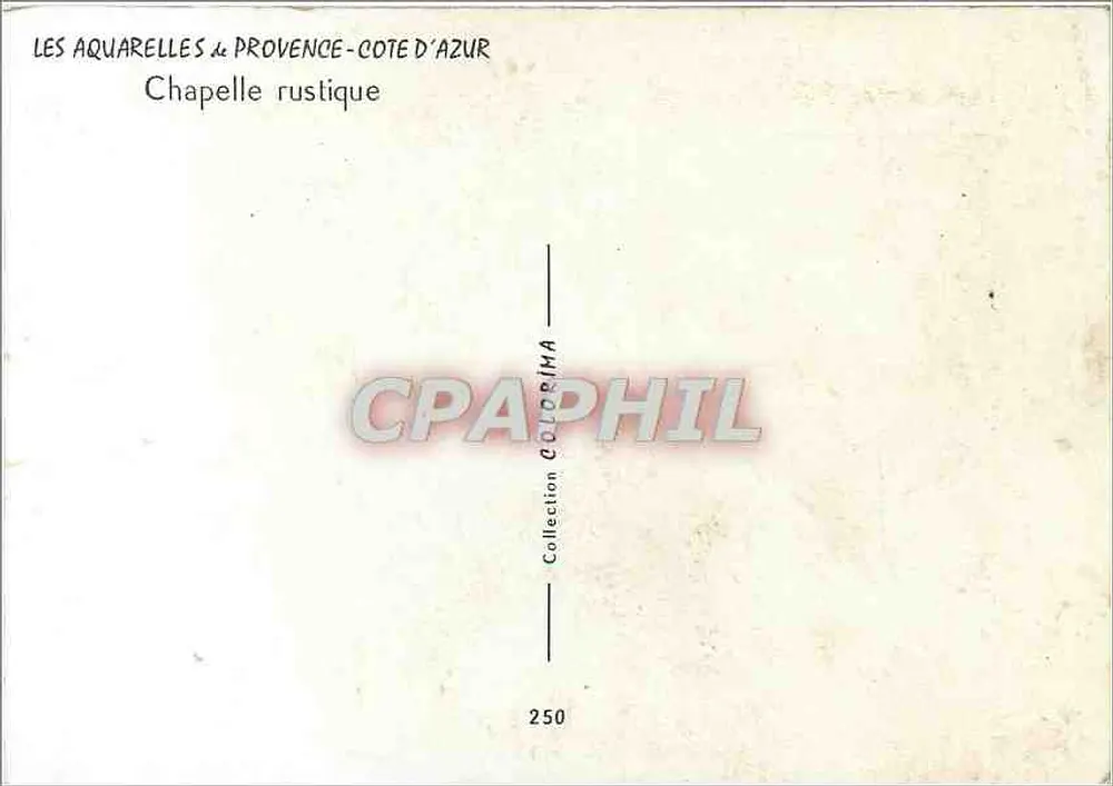 Capilla rústica — Provenza-Costa Azul — J. Suein — Colección n°250 - Reverso