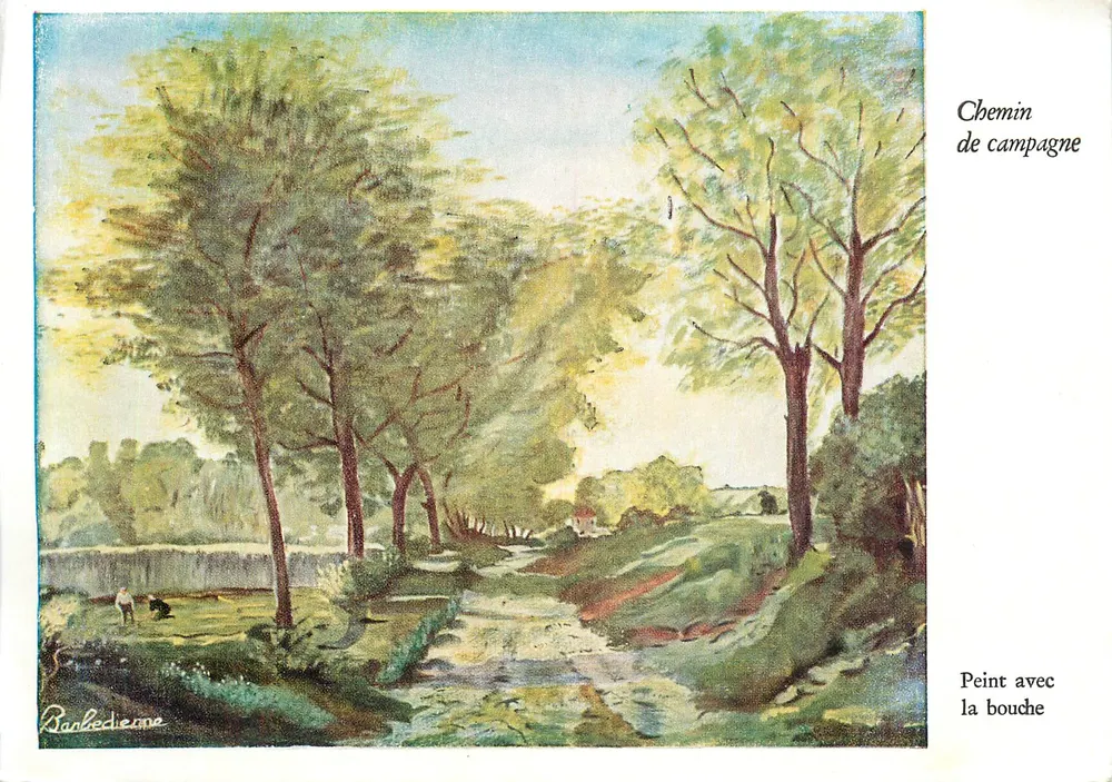 खेत के रास्ता — मुंह से बना — G. Borbeudienne, कलाकारों के प्रकाशक, संख्या F 1402/59 - आगे