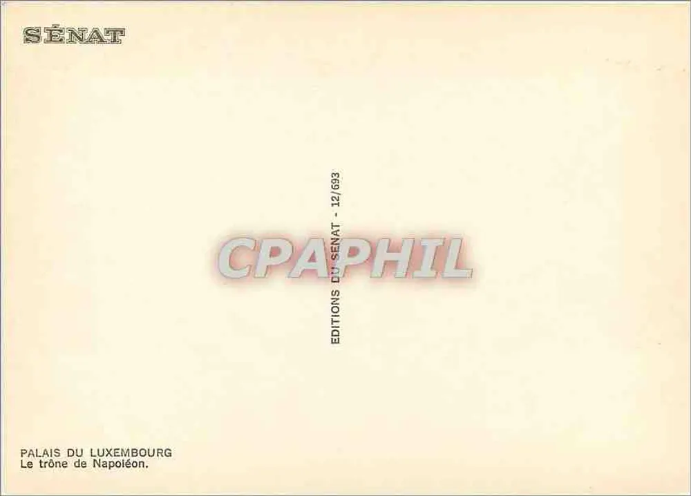Palácio do Luxemburgo — Trono de Napoleão — Edições do Senado - Verso