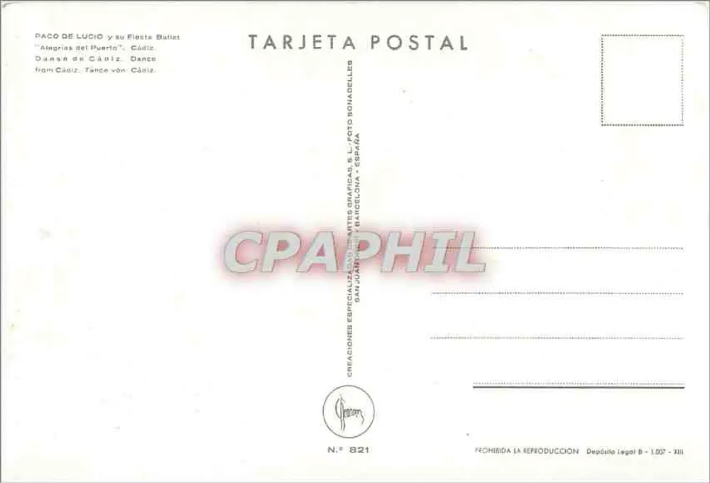 Tanz von Cádiz — Paco de Lucio y su Fiesta Ballet — Creaciones Especializadas, Barcelona - Rückseite