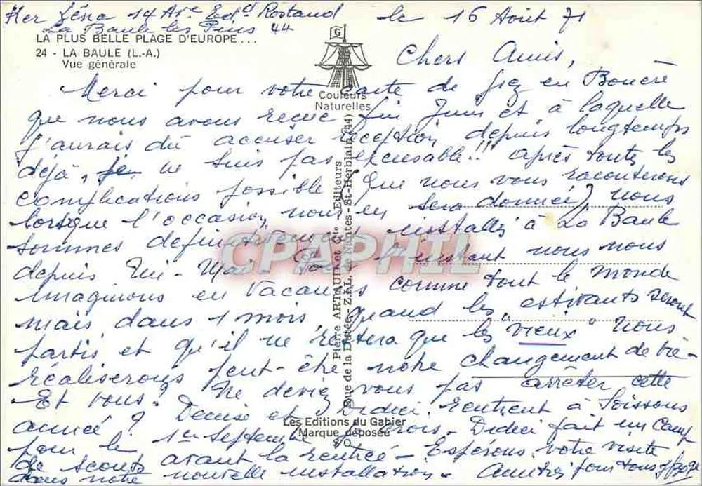 La Baule (L.A.) — Vista geral — Les Éditions du Gabier, N° 24 - Verso
