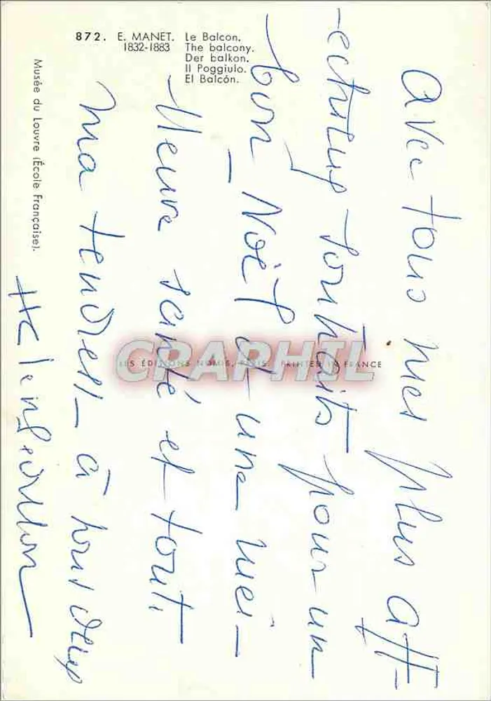 O Balcon — Editor: Les Éditions H. M. France — n° 872 - Verso