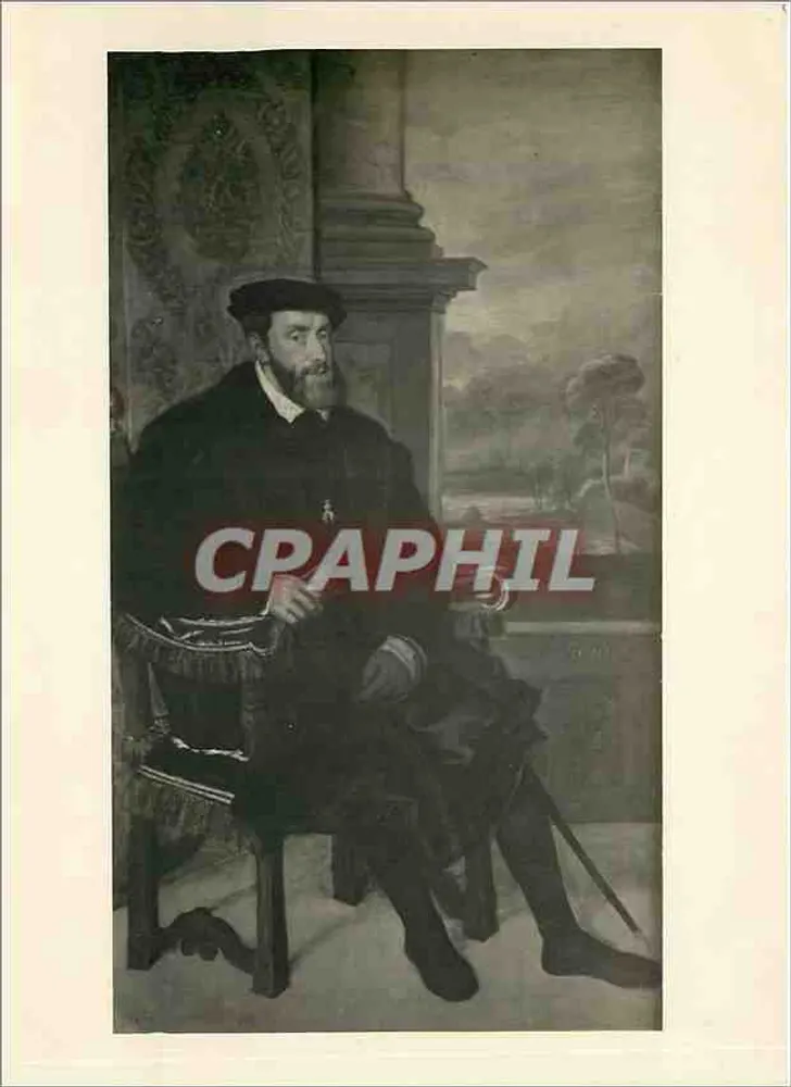 Retrato de um homem barbado — estilo Renascimento — reprodução do editor Vizzavona - Frente