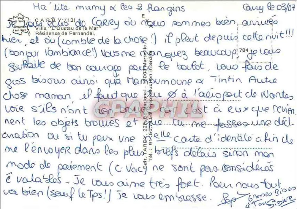 Villa 'L'Oustau de la Mar' — Carrey (13) — Édit. ARB, 226, 507854 - Verso