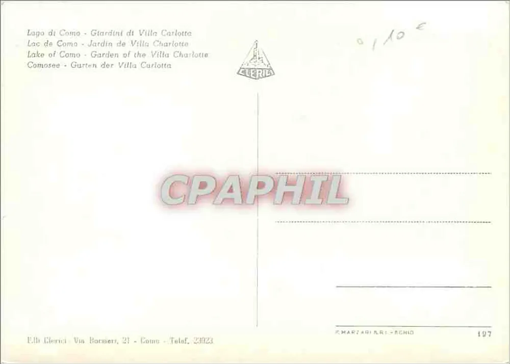 Villa Carlotta Garden — Lake Como — Publisher Clerici - Back