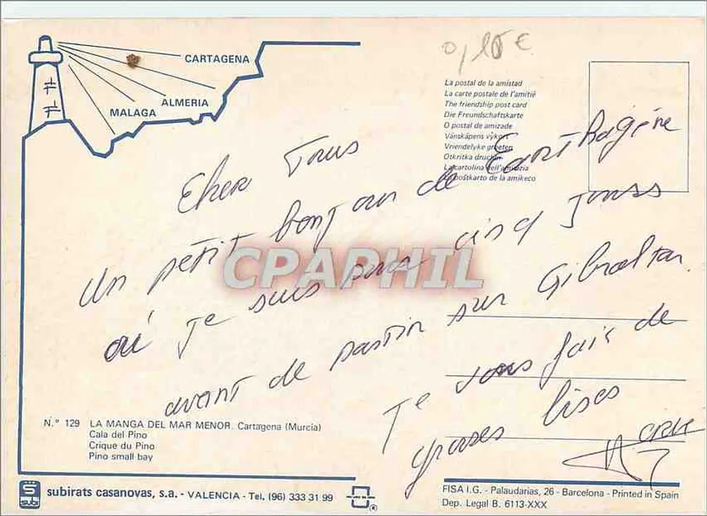 La Manga del Mar Menor — Luftbild — subirats casanovas, s.a. N° 129 - Rückseite