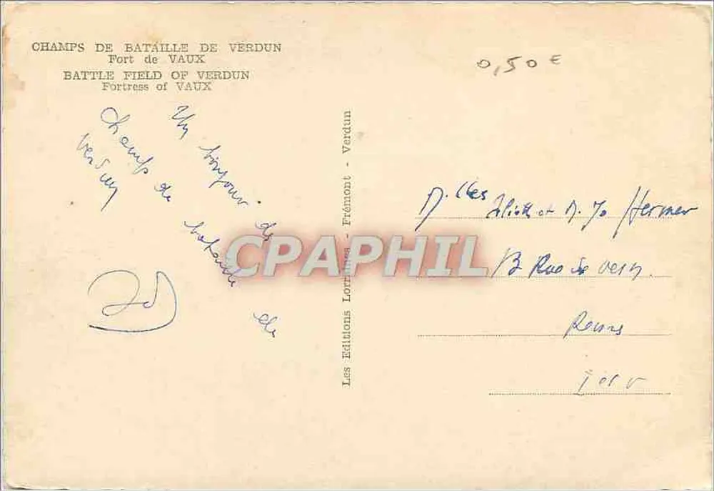 Campos de batalha de Verdun — Forte de Vaux — As Edições Lormont - Frémont - Verso