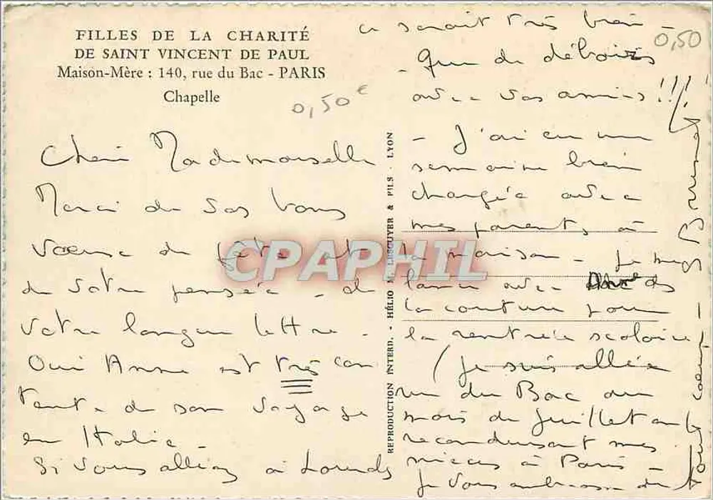 Notre-Dame de Lourdes — prière et apparitions — Hélio & Descuyer & Fils - Verso