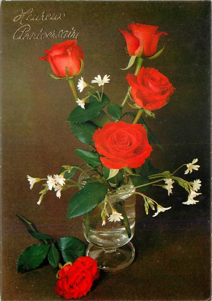 Arranjo de rosas vermelhas — aniversário — Photocéchon, Glacée 50958 - Frente