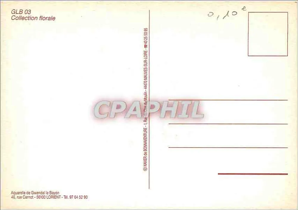 Fenêtre de maison avec fleurs — Collection florale GLB 03 — Aquarelle de Gwandal le Bayon - Verso