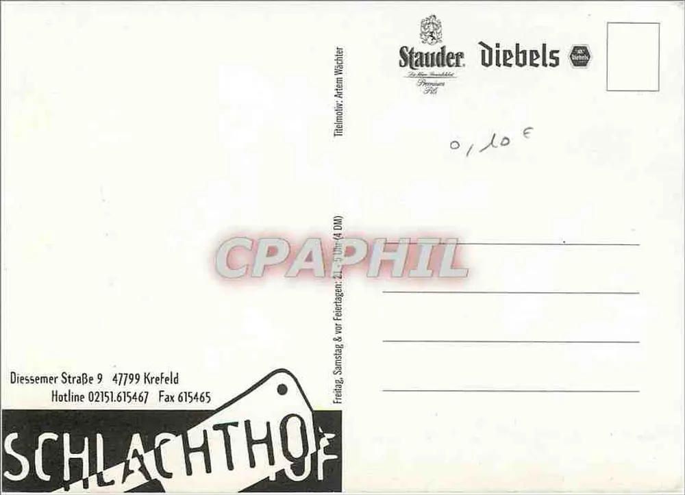 Portrait stylisé avec graffiti — œuvre de SCHLACHTHOF — éditeur Stauder Diebels - Verso