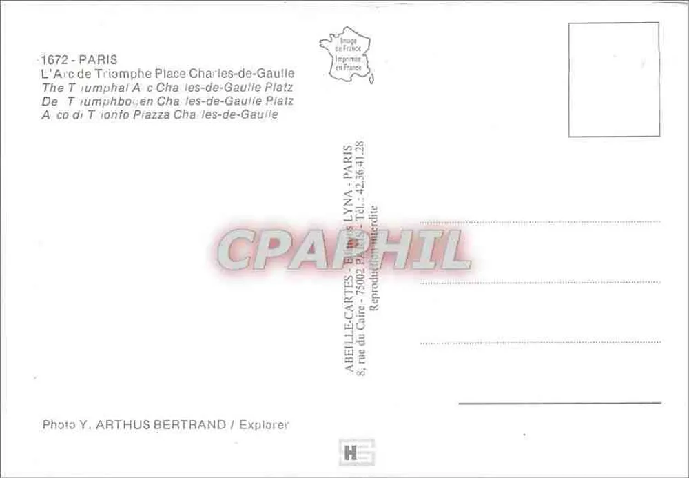L'Arco di Trionfo — Parigi — Graphil - Verso