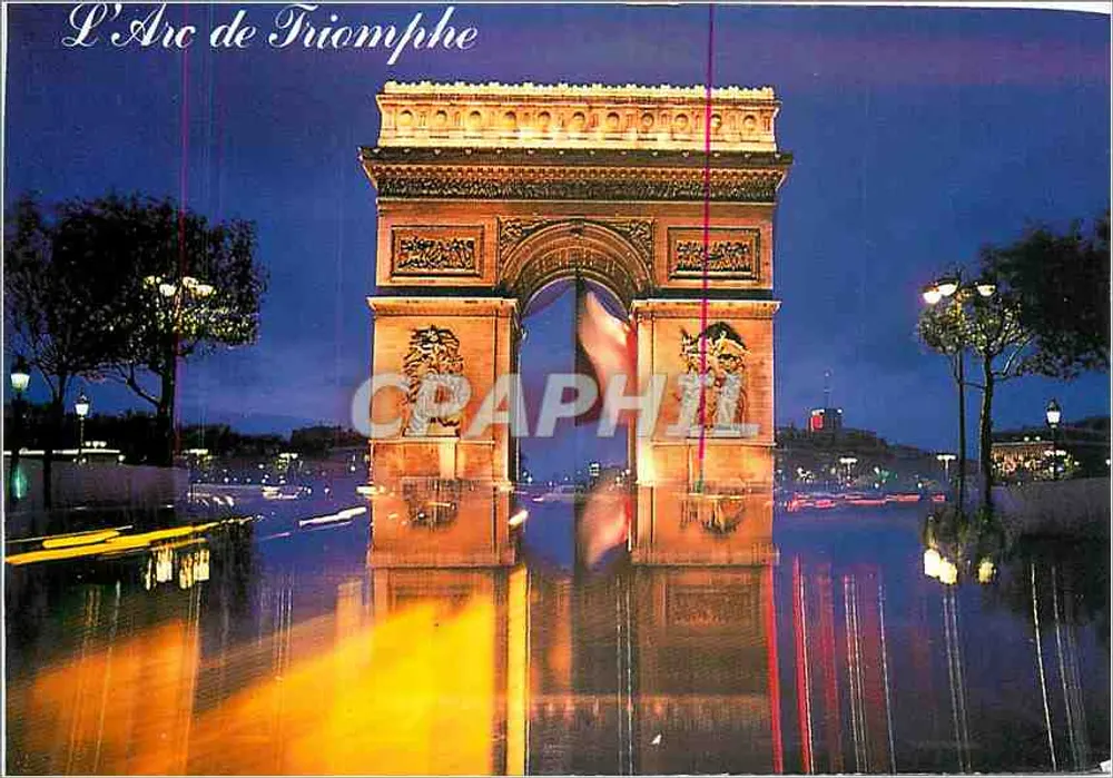 O Arco do Triunfo — Paris à noite - Frente